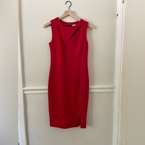 CALVIN KLEIN Red Sheath Dress- Size 4